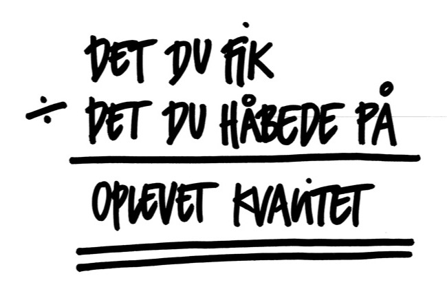 Det du fik ÷ det du håbede på …